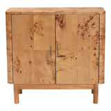 bali & pari Latika Modern and Contemporary Natural Mappa Burl Wood Storage Cabinet