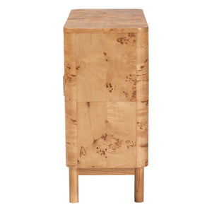 Baxton Studio bali Bali Latika Modern Storage Cabinet - Handcrafted Natural Mappa Burl Wood with Unique Design & Elegance SVN-789-Natural Burl-Blopy-Cabinet