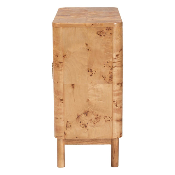 Baxton Studio bali Bali Latika Modern Storage Cabinet - Handcrafted Natural Mappa Burl Wood with Unique Design & Elegance SVN-789-Natural Burl-Blopy-Cabinet