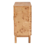 bali & pari Latika Modern and Contemporary Natural Mappa Burl Wood Storage Cabinet