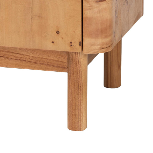 Baxton Studio bali Bali Latika Modern Storage Cabinet - Handcrafted Natural Mappa Burl Wood with Unique Design & Elegance SVN-789-Natural Burl-Blopy-Cabinet