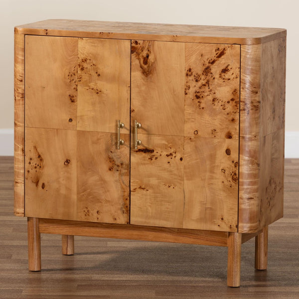 Baxton Studio bali Bali Latika Modern Storage Cabinet - Handcrafted Natural Mappa Burl Wood with Unique Design & Elegance SVN-789-Natural Burl-Blopy-Cabinet