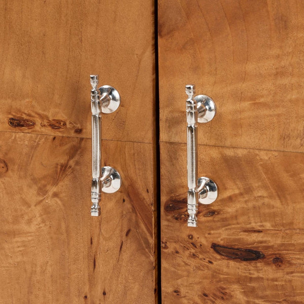 Baxton Studio bali Valora Modern 4-Door Sideboard Buffet in Natural Mappa Burl Wood – Unique & Functional Elegance SVN-1296-Natural Burl-Mega-Cabinet