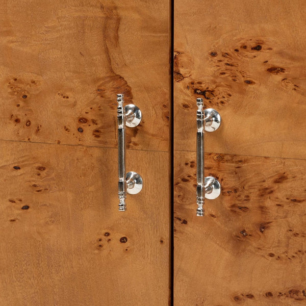 Baxton Studio bali Valora Modern Natural Mappa Burl Wood 2-Door Console Cabinet - Unique Storage & Display Solution SVN-1308B-Natural Burl-Nebu-2DR-Cabinet