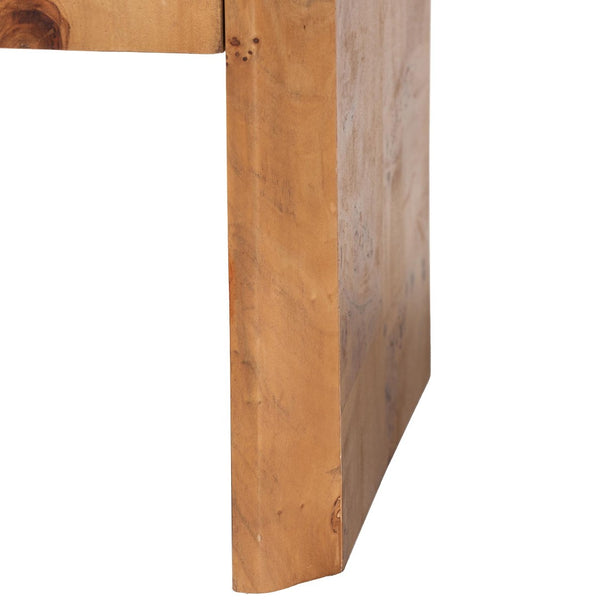 Baxton Studio bali Nebu Modern Nightstand - Handcrafted Natural Mappa Burl Wood with Unique Grain Patterns & Storage SVN-1311-Natural Burl-Nebu-NS