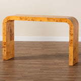 bali & pari Revelle Modern and Contemporary Natural Light Mappa Burl Wood Console Table