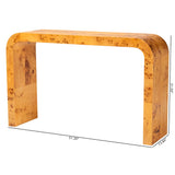 bali & pari Revelle Modern and Contemporary Natural Light Mappa Burl Wood Console Table