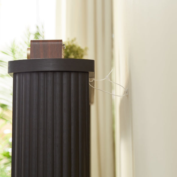 English Elm 70.1"corrugated textured storage table for entryway or behind sofa, waterproof 1.18" top, durable design Black W1162P339114