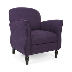 English Elm Christopher Knight Home® - CHAIR modern fabric lounge seat with compact 28.5x28.25x20.75 in dimensions, cozy supportive design Purple 63566.00PLETWD
