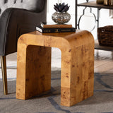 bali & pari Revelle Modern and Contemporary Natural Light Mappa Burl Wood End Table