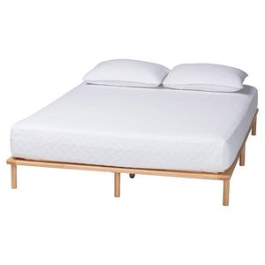 Baxton Studio Baxton Studio Calhoun Japandi Queen Bed Frame - Elegant Low-Profile Design with Durable Wood Support BBT61200-Natural-Queen