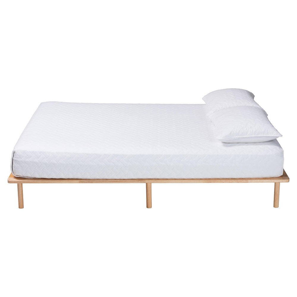 Baxton Studio Baxton Studio Calhoun Japandi Queen Bed Frame - Elegant Low-Profile Design with Durable Wood Support BBT61200-Natural-Queen