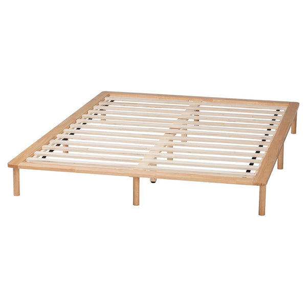 Baxton Studio Baxton Studio Calhoun Japandi Queen Bed Frame - Elegant Low-Profile Design with Durable Wood Support BBT61200-Natural-Queen