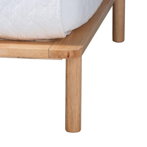 Baxton Studio Baxton Studio Calhoun Japandi Queen Bed Frame - Elegant Low-Profile Design with Durable Wood Support BBT61200-Natural-Queen