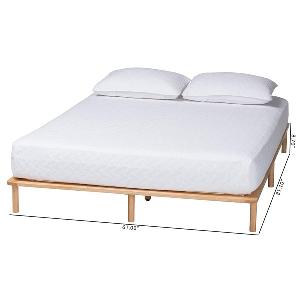 Baxton Studio Baxton Studio Calhoun Japandi Queen Bed Frame - Elegant Low-Profile Design with Durable Wood Support BBT61200-Natural-Queen