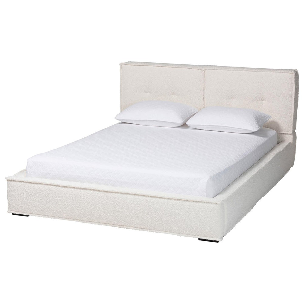 Baxton Studio Baxton Studio Laverick Cream Boucle Queen Platform Bed - Modern Elegance with Tufted Headboard BBT61214-Cream-Queen