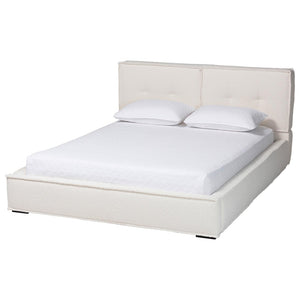 Baxton Studio Baxton Studio Laverick Cream Boucle Queen Platform Bed - Modern Elegance with Tufted Headboard BBT61214-Cream-Queen