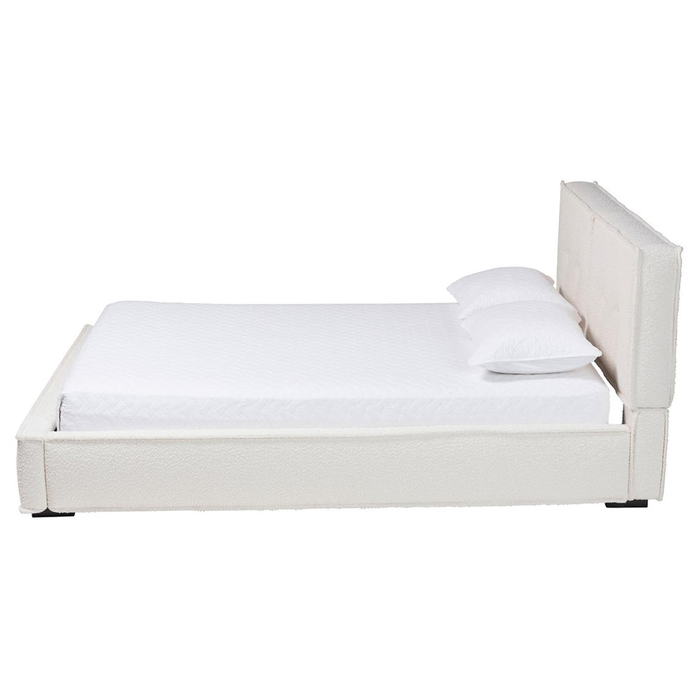 Baxton Studio Baxton Studio Laverick Cream Boucle Queen Platform Bed - Modern Elegance with Tufted Headboard BBT61214-Cream-Queen