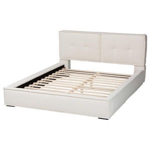 Baxton Studio Baxton Studio Laverick Cream Boucle Queen Platform Bed - Modern Elegance with Tufted Headboard BBT61214-Cream-Queen