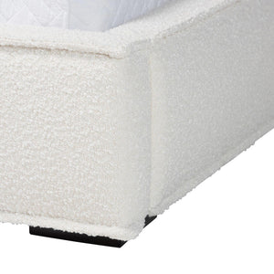 Baxton Studio Baxton Studio Laverick Cream Boucle Queen Platform Bed - Modern Elegance with Tufted Headboard BBT61214-Cream-Queen