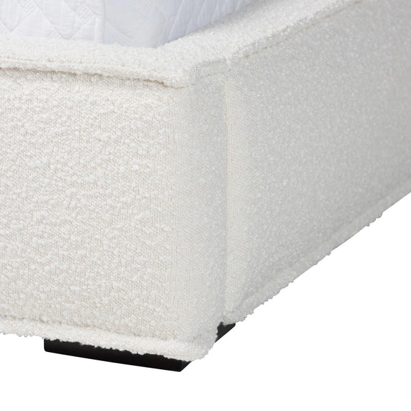Baxton Studio Baxton Studio Laverick Cream Boucle Queen Platform Bed - Modern Elegance with Tufted Headboard BBT61214-Cream-Queen