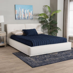 Baxton Studio Baxton Studio Laverick Cream Boucle Queen Platform Bed - Modern Elegance with Tufted Headboard BBT61214-Cream-Queen