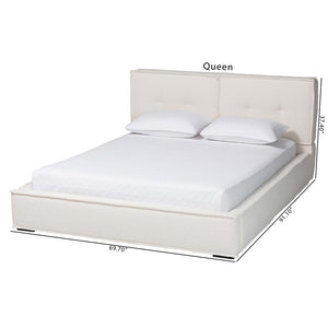 Baxton Studio Baxton Studio Laverick Cream Boucle Queen Platform Bed - Modern Elegance with Tufted Headboard BBT61214-Cream-Queen