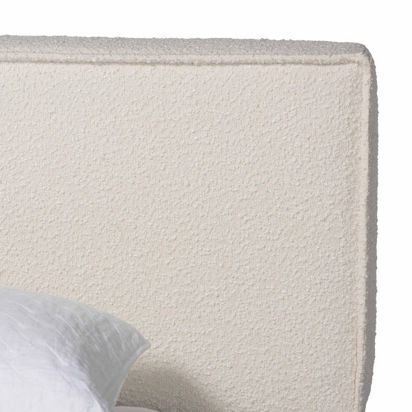 Baxton Studio Baxton Studio Bardia Cream Boucle Queen Platform Bed - Modern Design with Wide Railing & Comfort BBT61216-Cream-Queen