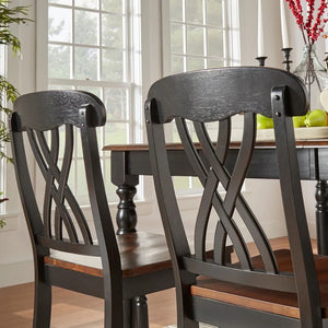 Austin Rubberwood Counter Stools Set of Two with Ornate Carved Open Back Design