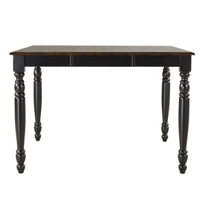 Austin Solid Rubberwood Counter Dining Table with Distressed Finish for Kitchen Spaces