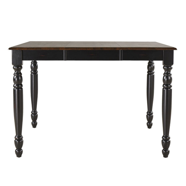 Austin Solid Rubberwood Counter Dining Table with Distressed Finish for Kitchen Spaces