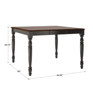 Austin Solid Rubberwood Counter Dining Table with Distressed Finish for Kitchen Spaces