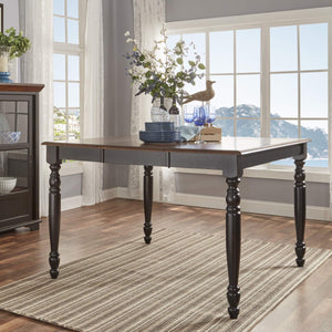 Austin Solid Rubberwood Counter Dining Table with Distressed Finish for Kitchen Spaces