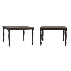 Austin Solid Rubberwood Counter Dining Table with Distressed Finish for Kitchen Spaces