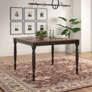 Austin Solid Rubberwood Counter Dining Table with Distressed Finish for Kitchen Spaces