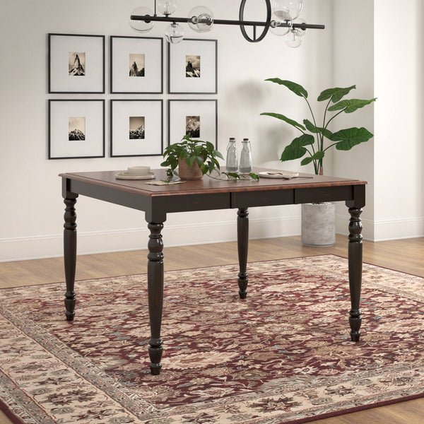 Austin Solid Rubberwood Counter Dining Table with Distressed Finish for Kitchen Spaces