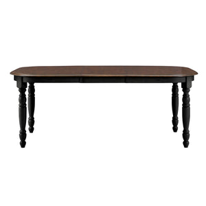 Austin Extendable Rubberwood Dining Table with Turned Legs and Farmhouse Style Design