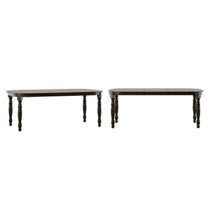 Austin Extendable Rubberwood Dining Table with Turned Legs and Farmhouse Style Design