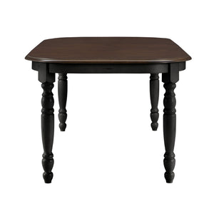 Austin Extendable Rubberwood Dining Table with Turned Legs and Farmhouse Style Design