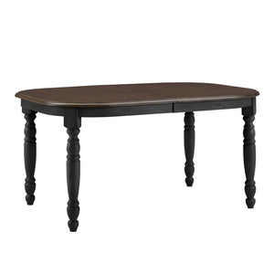 Austin Extendable Rubberwood Dining Table with Turned Legs and Farmhouse Style Design