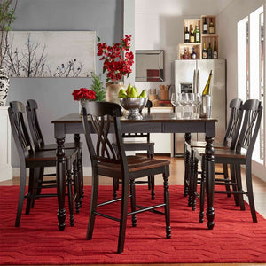 Austin Extendable Rubberwood Dining Table with Turned Legs and Farmhouse Style Design