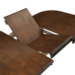 Austin Extendable Rubberwood Dining Table with Turned Legs and Farmhouse Style Design