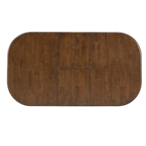 Austin Extendable Rubberwood Dining Table with Turned Legs and Farmhouse Style Design
