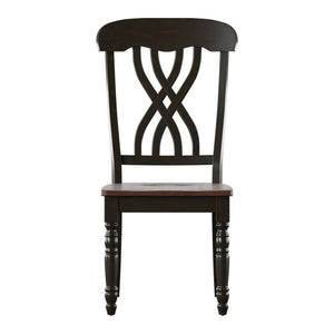 Austin Solid Rubberwood Dining Chair Set with Carved Back and Turned Legs Classic Style