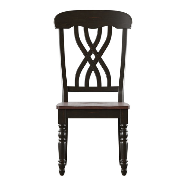Austin Solid Rubberwood Dining Chair Set with Carved Back and Turned Legs Classic Style