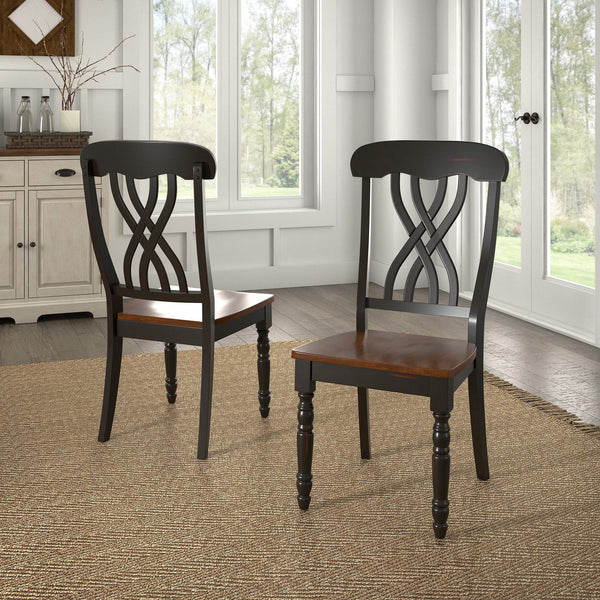 Austin Solid Rubberwood Dining Chair Set with Carved Back and Turned Legs Classic Style
