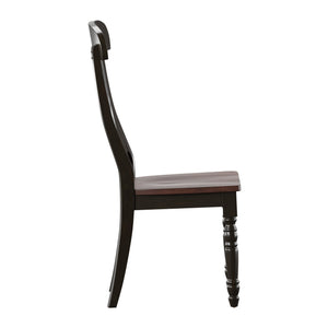 Austin Solid Rubberwood Dining Chair Set with Carved Back and Turned Legs Classic Style