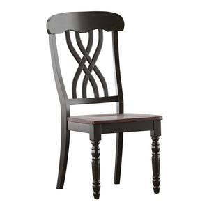 Austin Solid Rubberwood Dining Chair Set with Carved Back and Turned Legs Classic Style