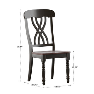 Austin Solid Rubberwood Dining Chair Set with Carved Back and Turned Legs Classic Style
