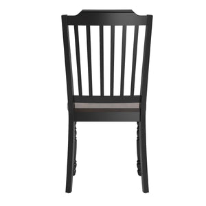 Austin Rubberwood Dining Chair Set with Slatted Back and Two-tone Traditional Finish